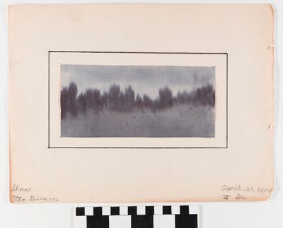 Shades of Blue Watercolor Image Mounted on Paper by Otto Burian